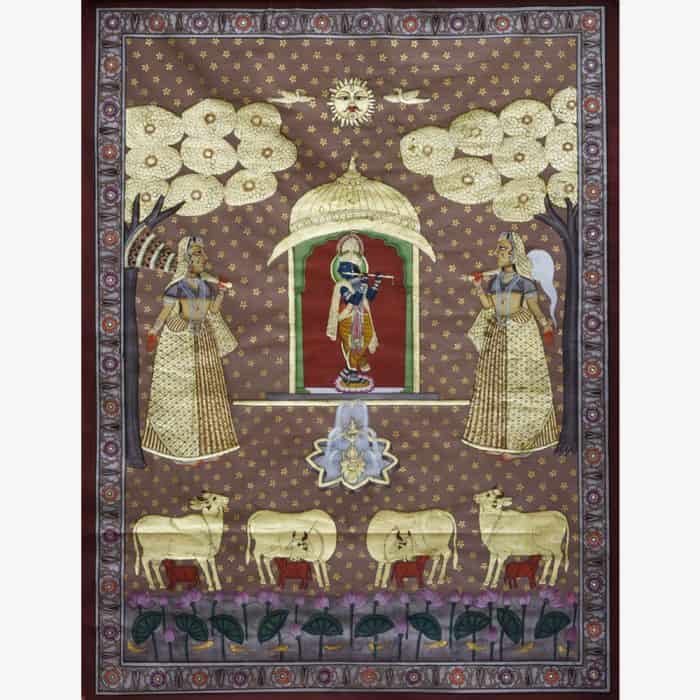 Divine Krishna in Jarokha 2 : A Captivating Painting
