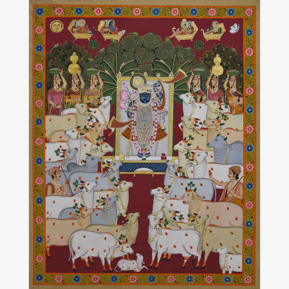 Intricate Gopashtmi - 4: Divine Celebration with Shrinathji and Cows