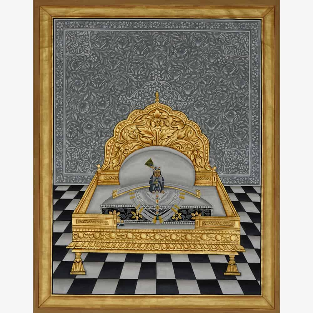 Divinе Sеrеnity: Laddoo Gopal on Sinhasan Painting