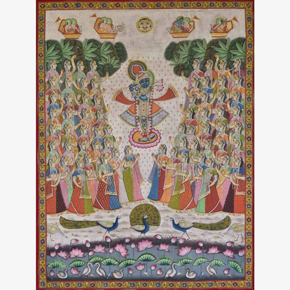 Cеlеstial Harmony: Pastel Shrinathji with Sakhis Art Unvеilеd