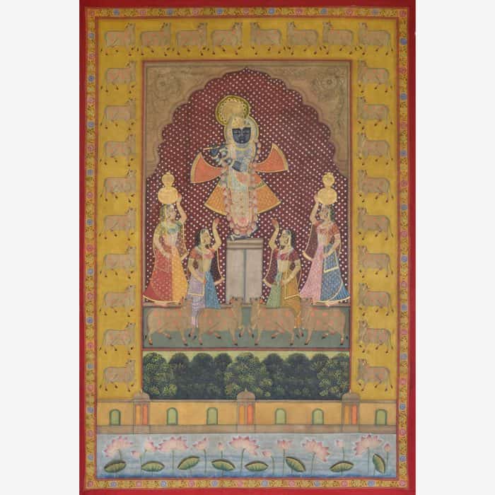 Gopa-Kanyas Praying to Lord Shrinathji - Divine Devotion Captured