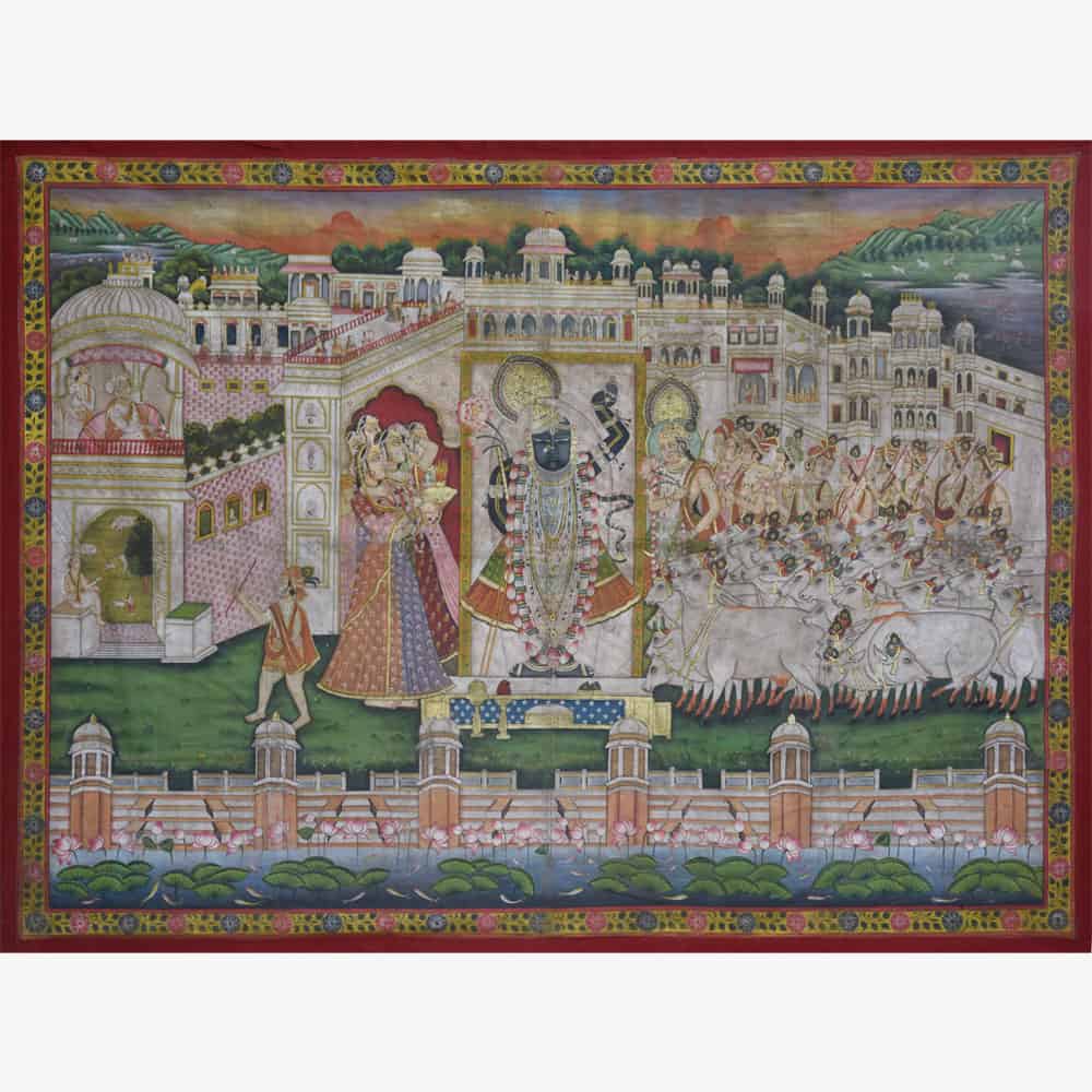 Divine Splendor: Shrinathji in Nathdawara Painting Masterpiece