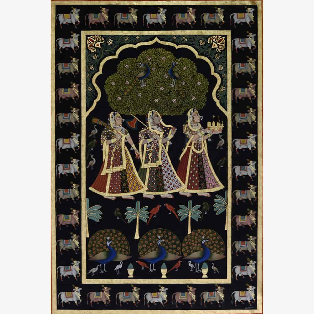 Divine Black Sakhis Devotion Panel