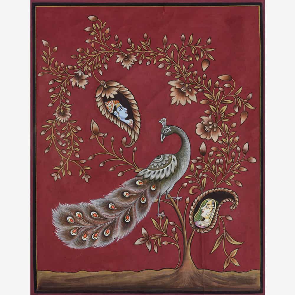 Exquisite Miniature Radha Krishna Chavi Painting Masterpiece