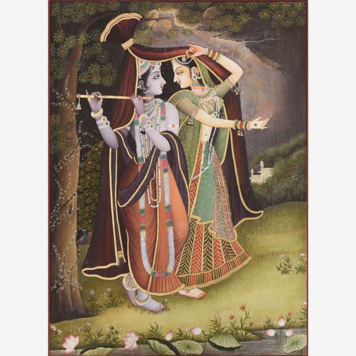 Intricate Miniature Radha Krishna: A Masterpiece of Divine Artistry