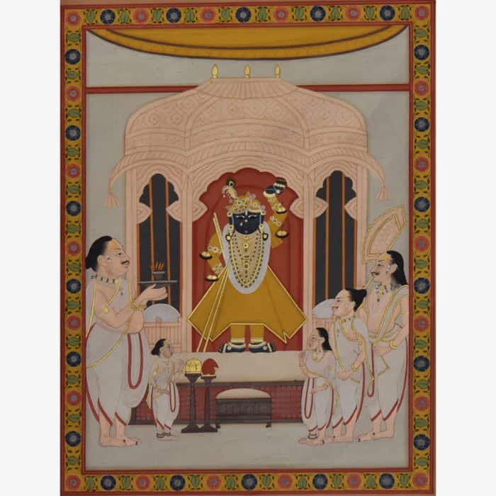 Divine Beauty: Shrinathji in Jarokha Painting - Exclusive Artwork