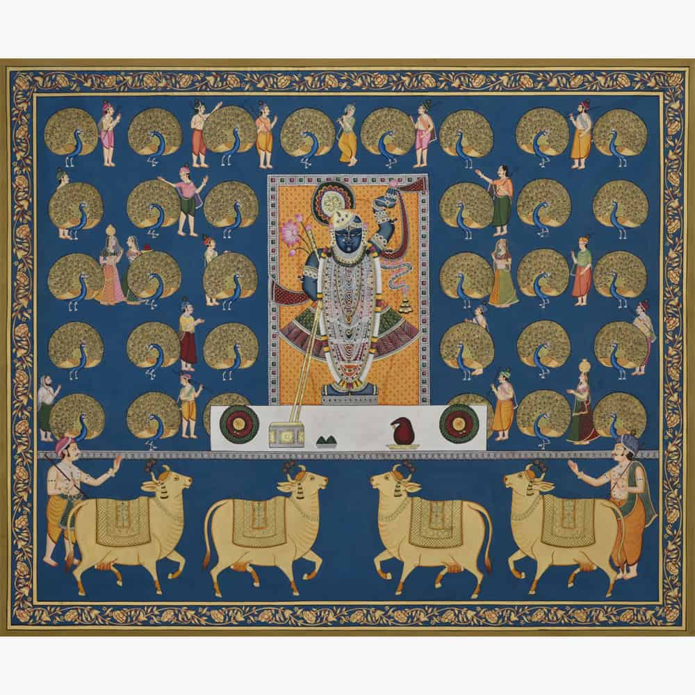 Discover Divine Beauty: Shrinath Ji Swaroop in Mayur Kutir Painting